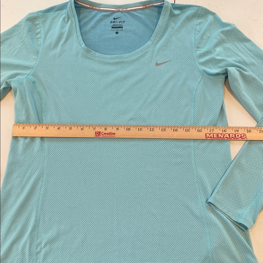 Nike Dri-Fit Blue Long Sleeves Round Neck Athletic Running Shirt L - Picture 8 of 8